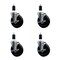 Service Caster 5'' Hard Rubber Swivel 1-3/8'' Expanding Stem Caster Set with Brake, 4PK SCC-EX20S514-HRS-TLB-138-4 - alternate 1